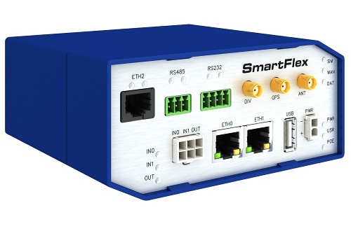 Cellular router, SmartFlex, NAM, 3× ETH, 1× RS232, 1× RS485, PoE PSE, Plastic, No ACC